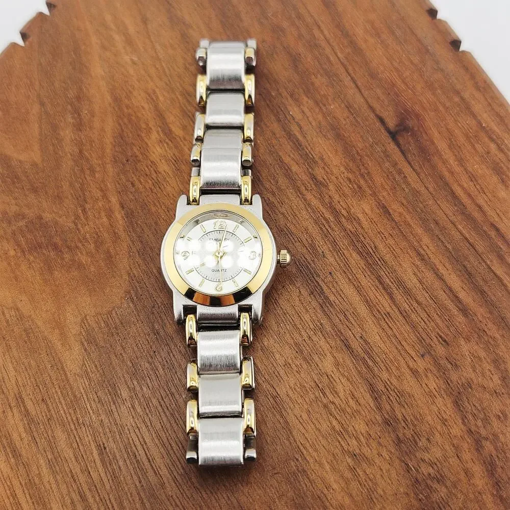Embassy By Gruen Womens Two Tone Metal Watch Contemporary Simple Classy Everyday